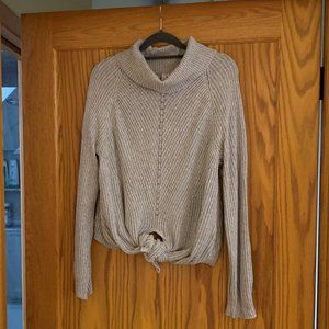 Anthropologie gray knot sweater
